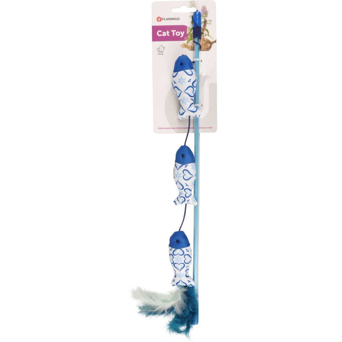 Flamingo Ice игрушка для кошек, рыбки с перьями 45 см - Изображение товара