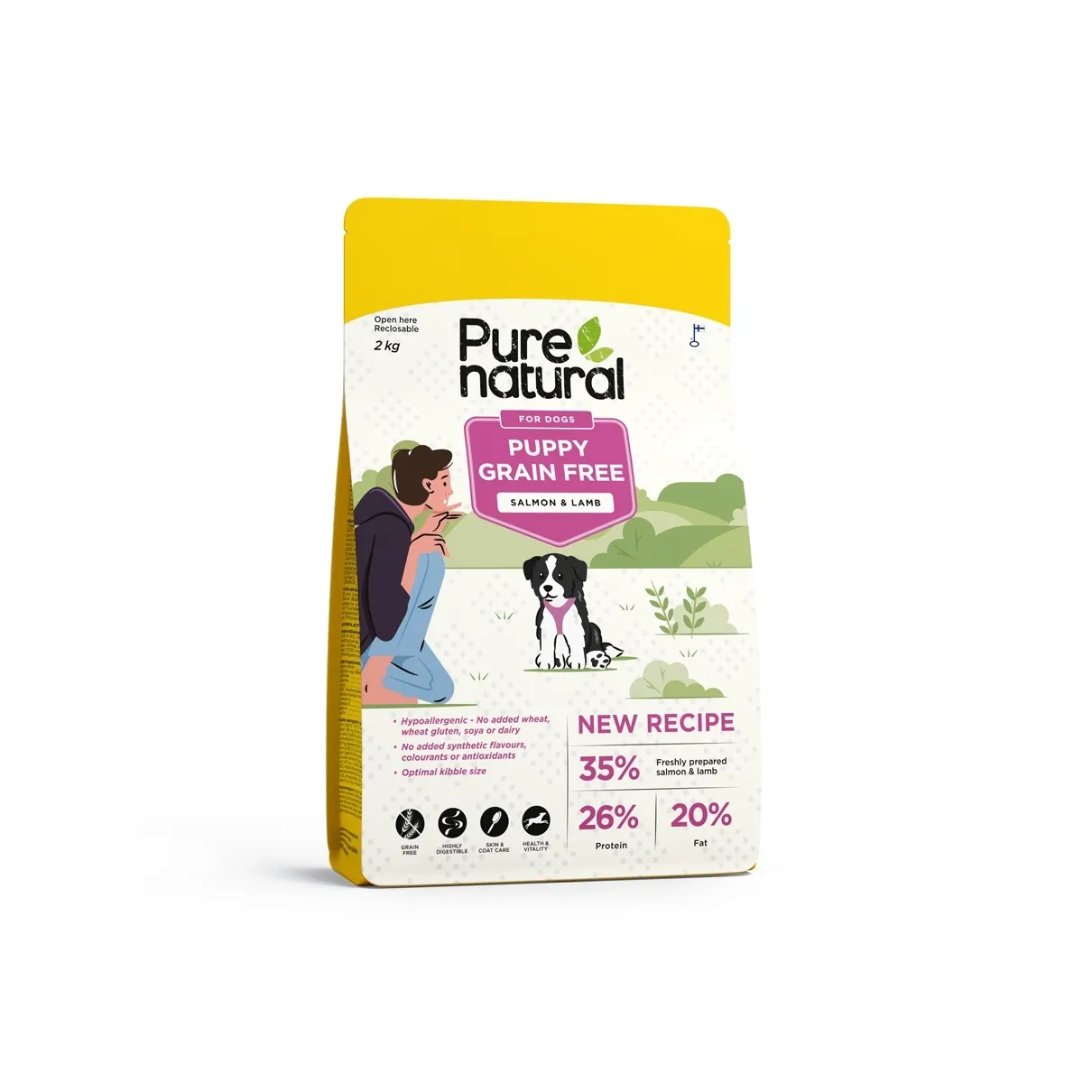 PURENATURAL KUTSIKA TÄISSÖÖT TERAVILJAVABA LÕHE/LAMMAS 2KG* - Изображение товара 1
