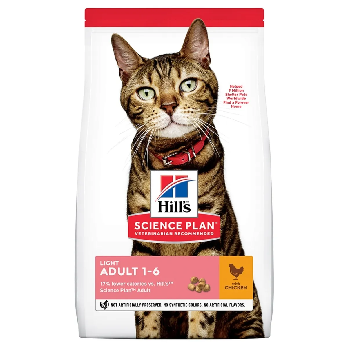 Hills Feline Light Adult - сухой корм для кошек, курица, 10 кг - Изображение товара