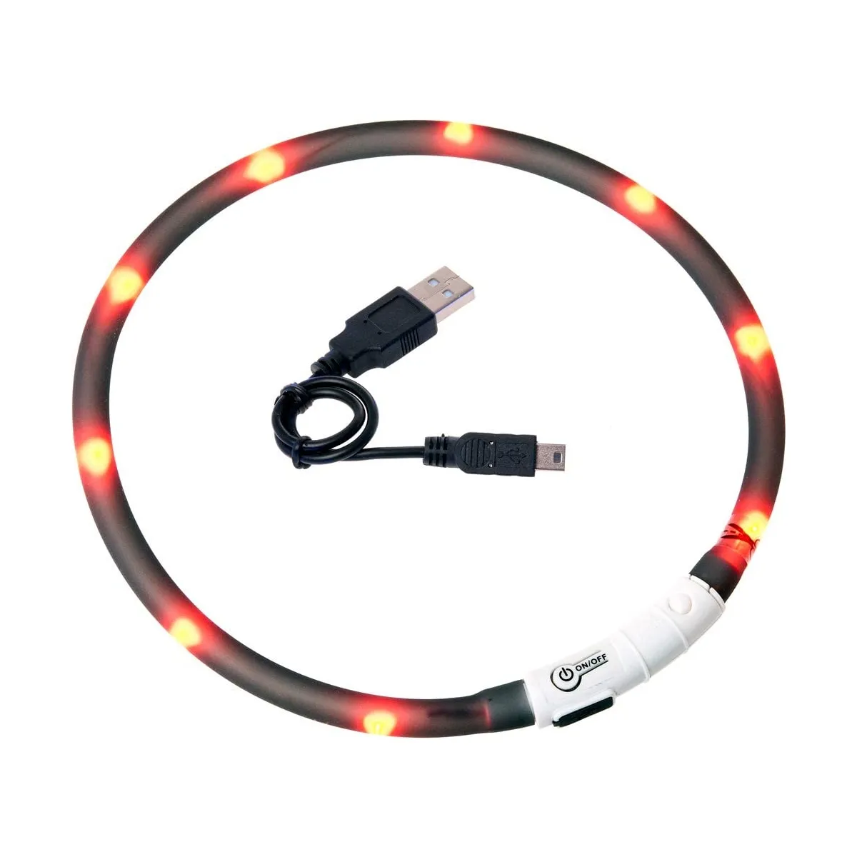 Flamingo Led Visio Usb ошейник для кошек, 20-35см, черный - Изображение товара