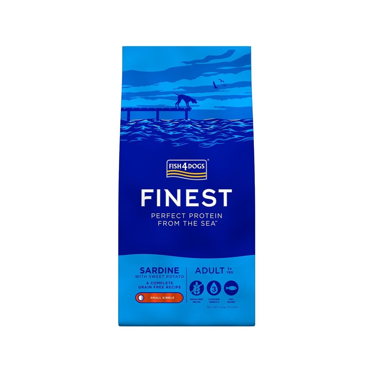 Fish4Dogs корм для собак, сардины, крупные гранулы, 6кг