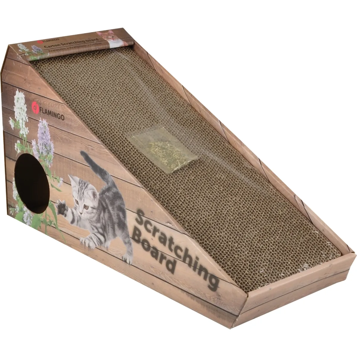 Когтеточка для кошек Flamingo с кошачьей мятой, 50 x 21 x 32 см - Изображение товара