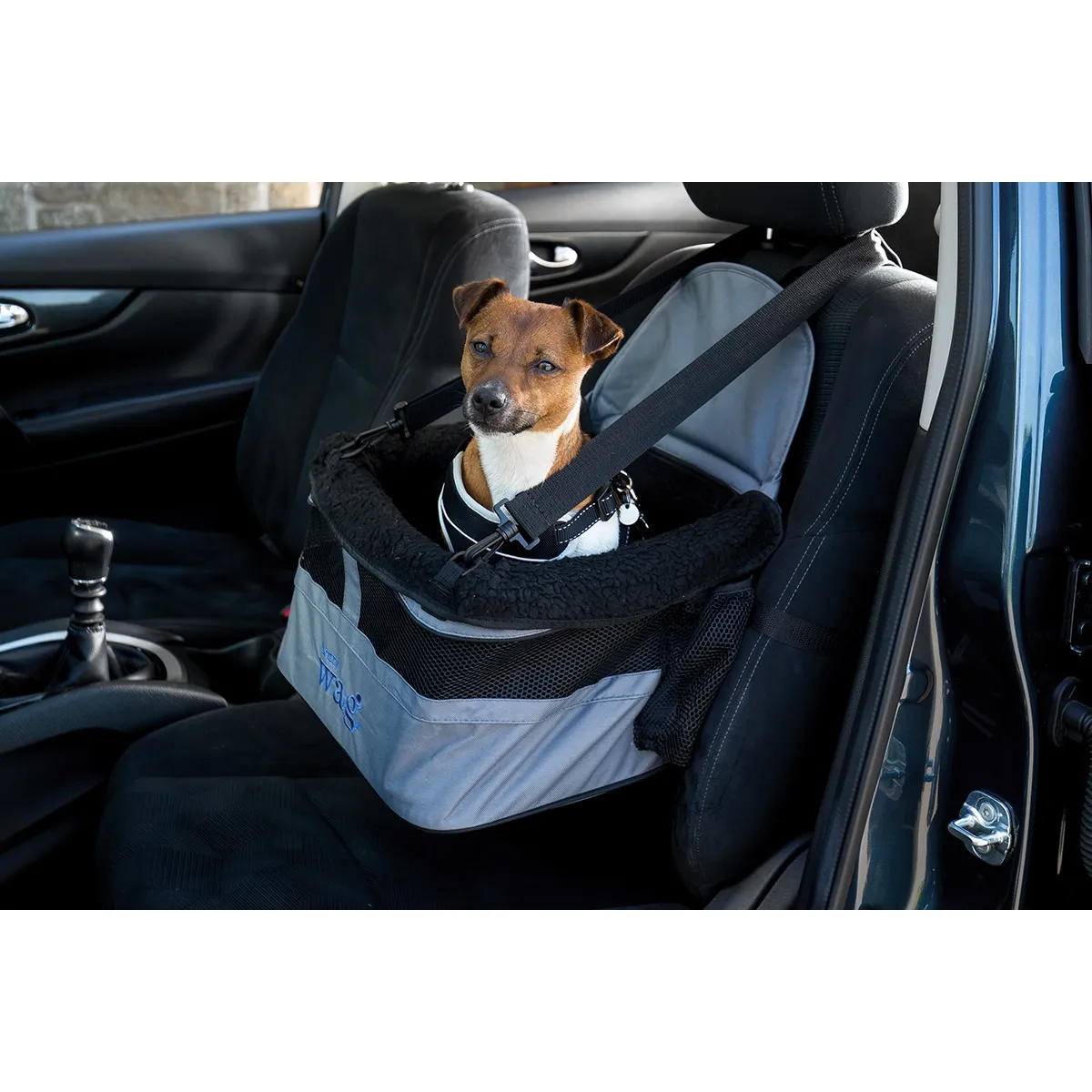 Henry Wag Booster корзина для авто. сиденья, серая/черная, 38x38x25см - Изображение товара