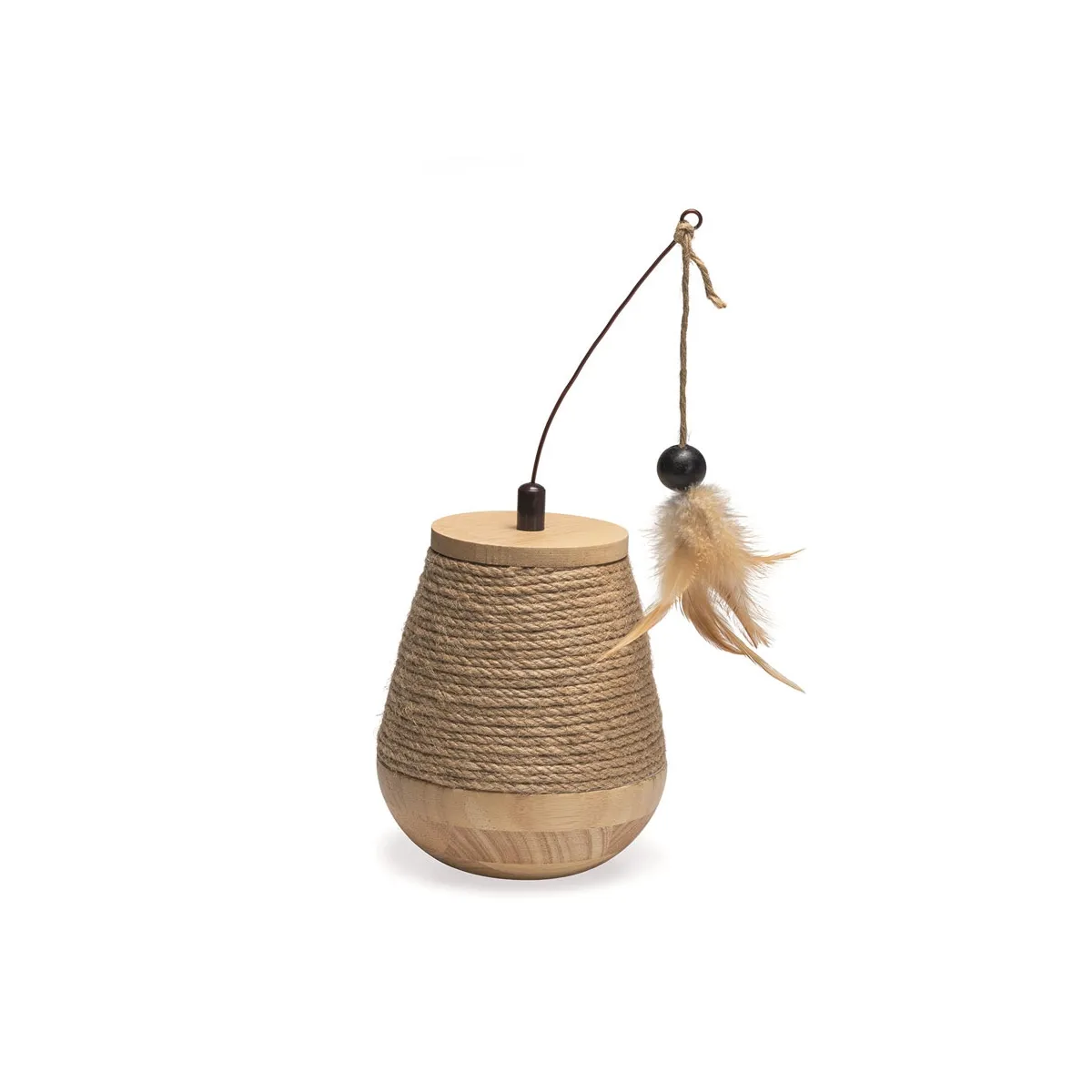 BEEZTEES DBL CAT TOY WOOD TUMBLE MAE 15X15X18CM BEIGE # - Изображение товара