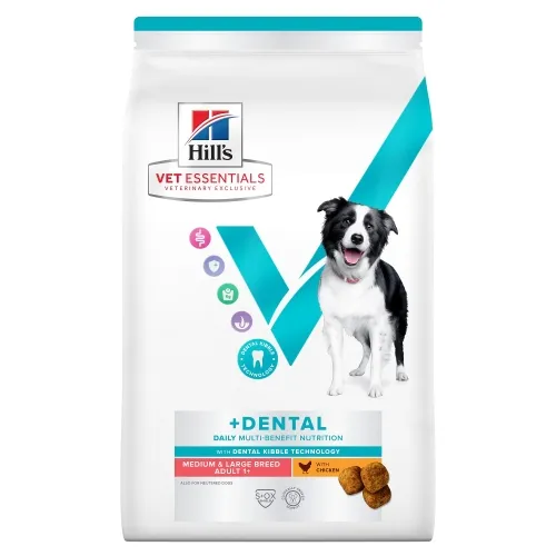 HILLS VE KOERA TÄISSÖÖT MB MEDIUM/LARGE+DENTAL KANA 2KG