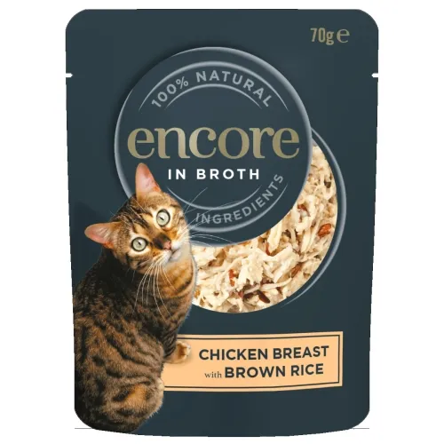 Encore пакетик с кормрм для кошек курица/коричневый рис 70 г N1