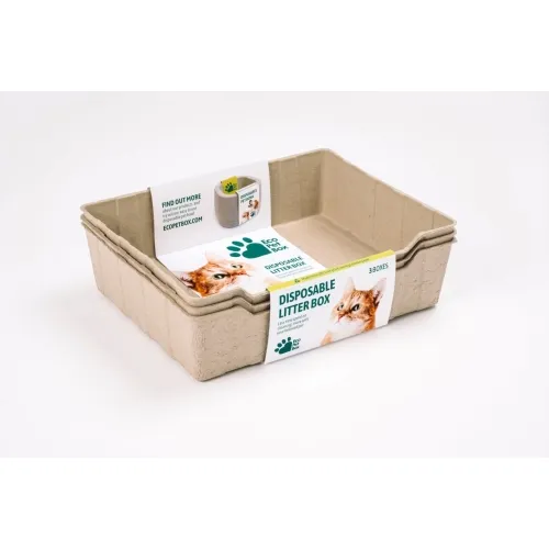Eco Pet Box одноразовый кошачий туалет 440X340X120 мм, 3 шт