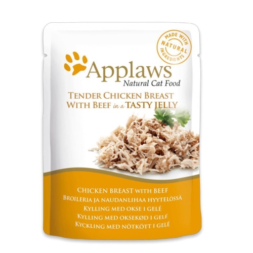 Applaws влажный корм для кошек, курица/говядина в желе, 70 г