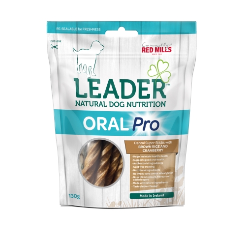Leader Oral Pro лакомство для собак, коричневый рис/клюква, 130 г