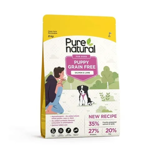 PURENATURAL KUTSIKA TÄISSÖÖT TERAVILJAVABA LÕHE/LAMMAS 8KG*