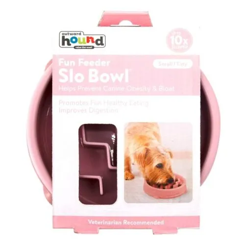 Миска Outward Hound Fun Feeder для медленного кормления, S, розовая
