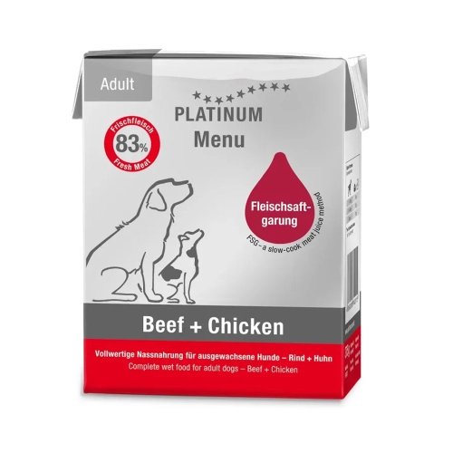 Platinum Menu консервы для собак, говядина/курица, 375 г