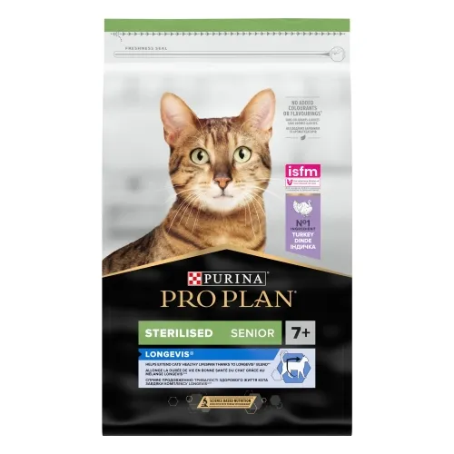 Pro Plan Steril/ 7+ корм для стерилизованных кошек, индейка, 10 кг