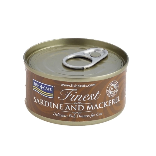 Fish4Cats консервы для кошек, сардины/скумбрия, 70 г