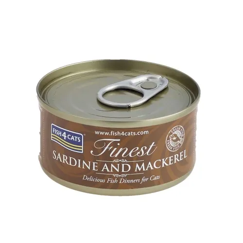 Fish4Cats консервы для кошек, сардины/скумбрия, 70 г