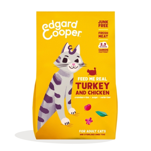 Edgard Cooper беззерновой корм для кошек, индейка и курица, 2кг