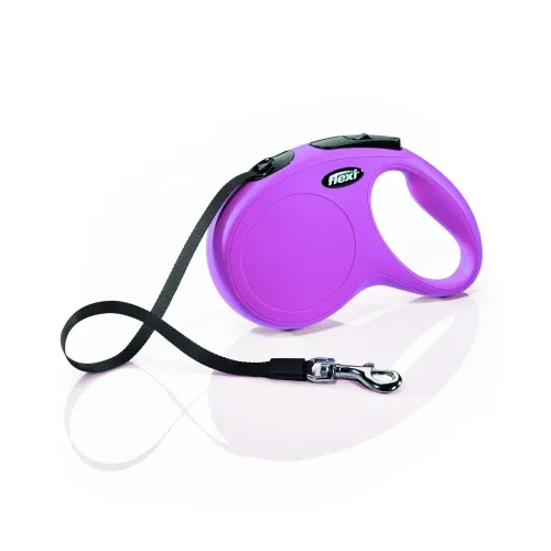 Flexi Classic Compact M поводок-рулетка, лента, 5 м, розовый