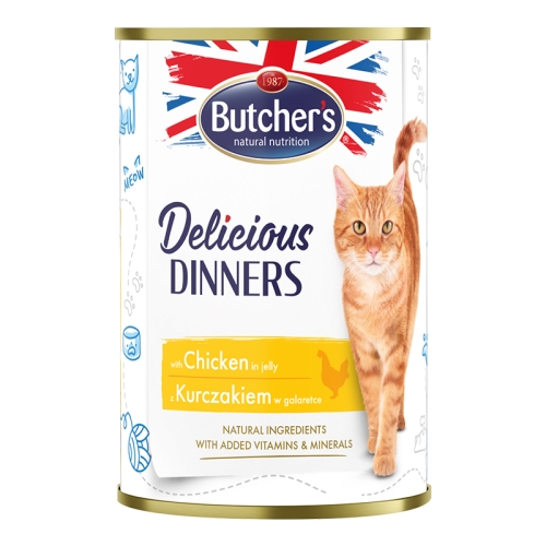 Butcher's консервы Delicious Dinners с кусочками курицы в желе 400г