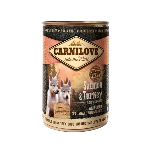 CARNILOVE KUTSIKA KONSERV WILD MEAT LÕHE/KALKUN 400G*