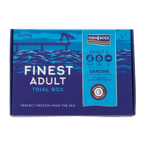 Fish4Dogs набор кормов для собак, сардины, мелкие гранулы 450г (6х75г)