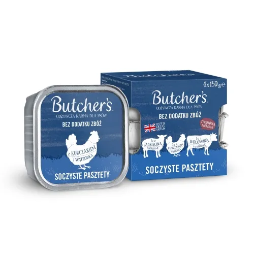 BUTCHERS KOERA PASTEET MULTIP. LAMMAS/KANA/VEIS 150G N4