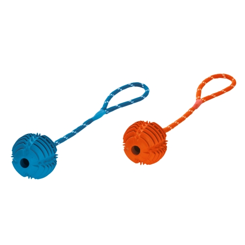 Hunter игрушка для собак, резиновый мяч со шнуром, 8 см/40 см, синяя