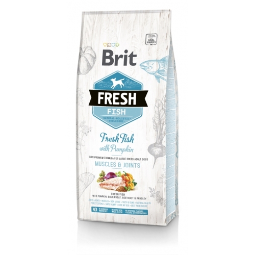 Brit Fresh сухой корм для собак крупных пород, рыба/тыква, 2,5 кг