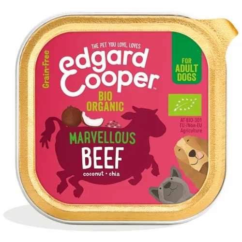 Edgard Cooper консервы для собак, органическая говядина, 100 г