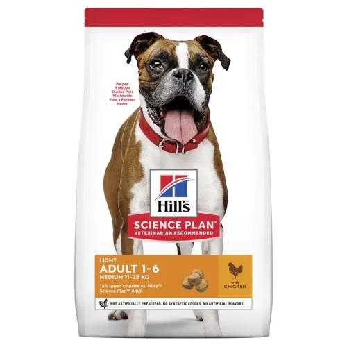 Hills Canine Adult Light Medium - сухой корм для собак, курица, 14 кг