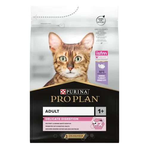 Pro Plan Delicate сухой корм для привередливых кошек, индейка, 3 кг