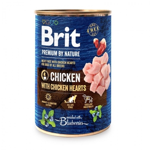 Brit Premium By Nature консервы для собак курица/сердце 800г