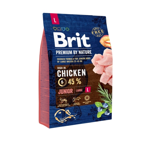 Brit Premium L корм для молодых собак крупных пород, курица, 3 кг