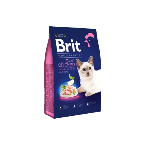 Brit Premium by Nature сухой корм для взрослых кошек, курица 1,5кг