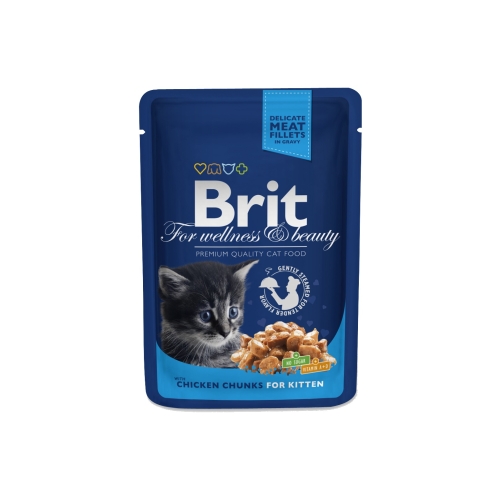 Brit Premium влажный корм для котят, курица в соусе, 100 г