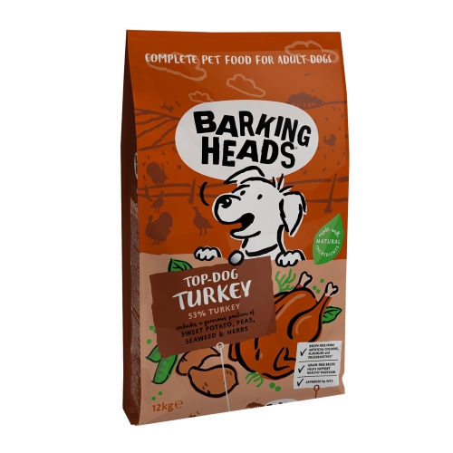 Barking Heads Top Dog Turkey корм для собак, 12 kg