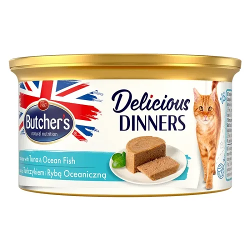 Butchers Delic.Dinner консервы для кошек, тунец/океанская рыба, 85 г