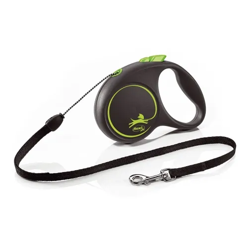 Flexi Black Desing XS поводок-рулетка, шнур 5 м, черный