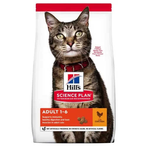 Hills Feline Adult - сухой корм для кошек, курица, 3 кг