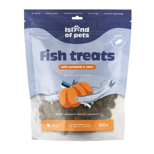 Лакомство из рыбы Island of Pets с тыквой и овсом, 80 г.