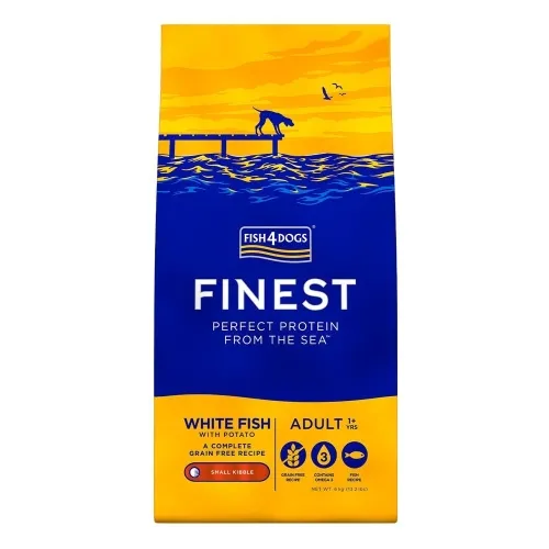 Fish4Dogs сухой корм для собак, белая рыба, мелкие гранулы, 1,5 кг 