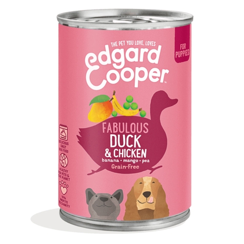 Edgard Cooper консервы для щенков, утка/курица, 400 г