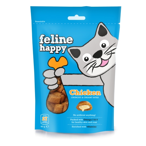 VETIQ Feline Happy лакомство для кошек, курица, 60 г