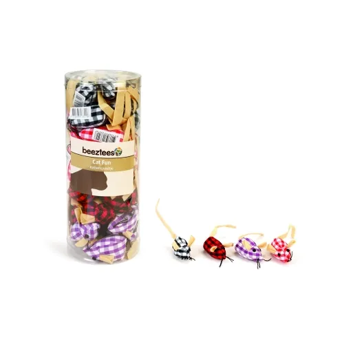 Beeztees игрушка для кошек, клетчатый мышь 4 см