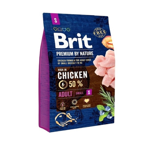 Brit Premium S сухой корм для собак, курица, 3 кг