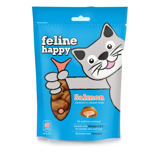 MC Feline Happy лакомство для кошек с лососем, 60 г