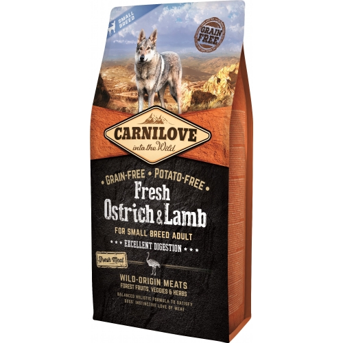 Carnilove Fresh корм для собак мелких пород, страус/ягненок, 6кг