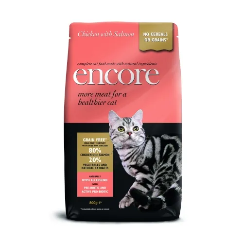 Корм для кошек Encore с курицей и лососем, 800 г