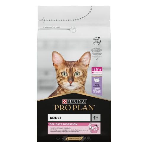 Pro Plan Delicate сухой корм для привередливых кошек, индейка, 1,5 кг