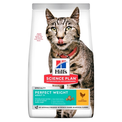 Hills Perfect Weight сухой корм для кошек, курица, 1,5 кг