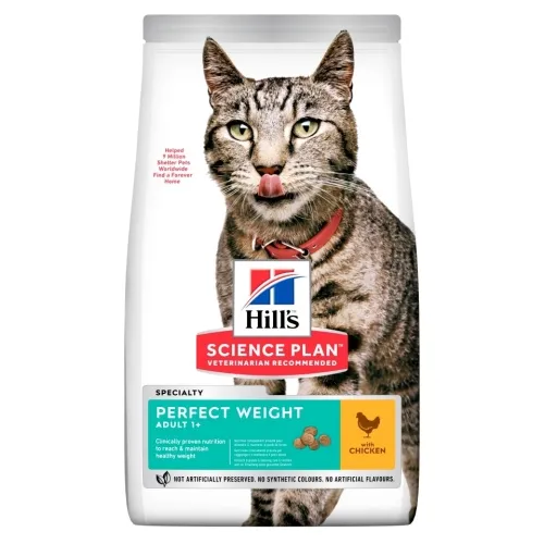Hills Perfect Weight сухой корм для кошек, курица, 1,5 кг